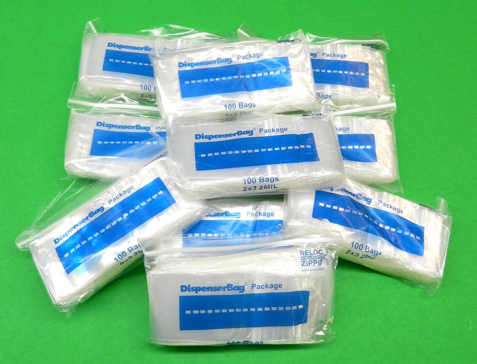 1000 Reloc Zippit Bags 2mil 2" X 3" Clear Reclosable Squeeze Zip Seal Lock 1,000 Pcs