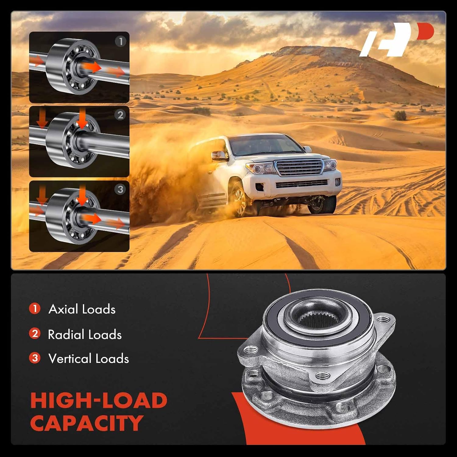 A-Premium Wheel Bearing and Hub Assembly Compatible with Jeep Cherokee 2014-2023 & Chrysler 200 2015-2017, Without ABS