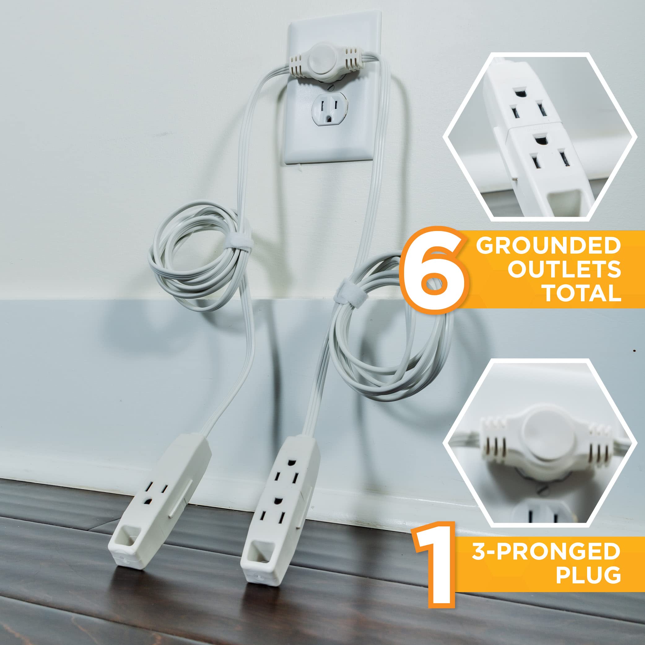 Woods Sofa Cord - 6 Outlets, 12 Feet -4