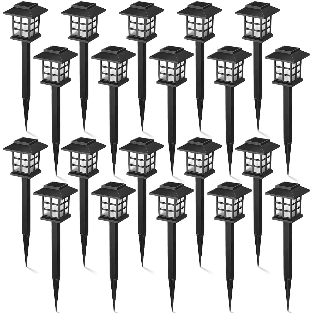 Hortsun 20 Pack Solar Pathway Lights, Outdoor Garden Solar Waterproof LED