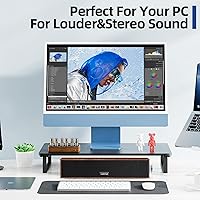 Vista 7 de Computer Speakers,Wooden Multimedia Digital Speaker,USB Powered 3.5mm AUX PC Speakers,Surround Sound Portable Computer Sound Bar Speaker for Desktop