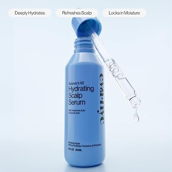 Eva NYC Hydrating Scalp Treatment Serum - Hyaluronic Acid + Glycolic Acid - Lightweight, Fast Absorbing - Reduce Dryness + Restore - For Dry Scalp - Jasmine Scent -Travel Size 2 fl oz