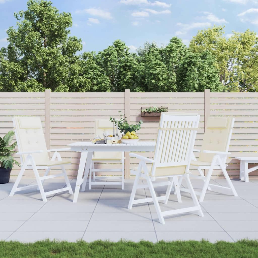 ZEYUAN Cojines de Silla Respaldo Alto 4 uds Tela Oxford Color Crema, Cojines para Butacas De Jardin, Cojines Sillas Cocina, Cojines para Sillas De Terraza, Cojin Silla Exterior