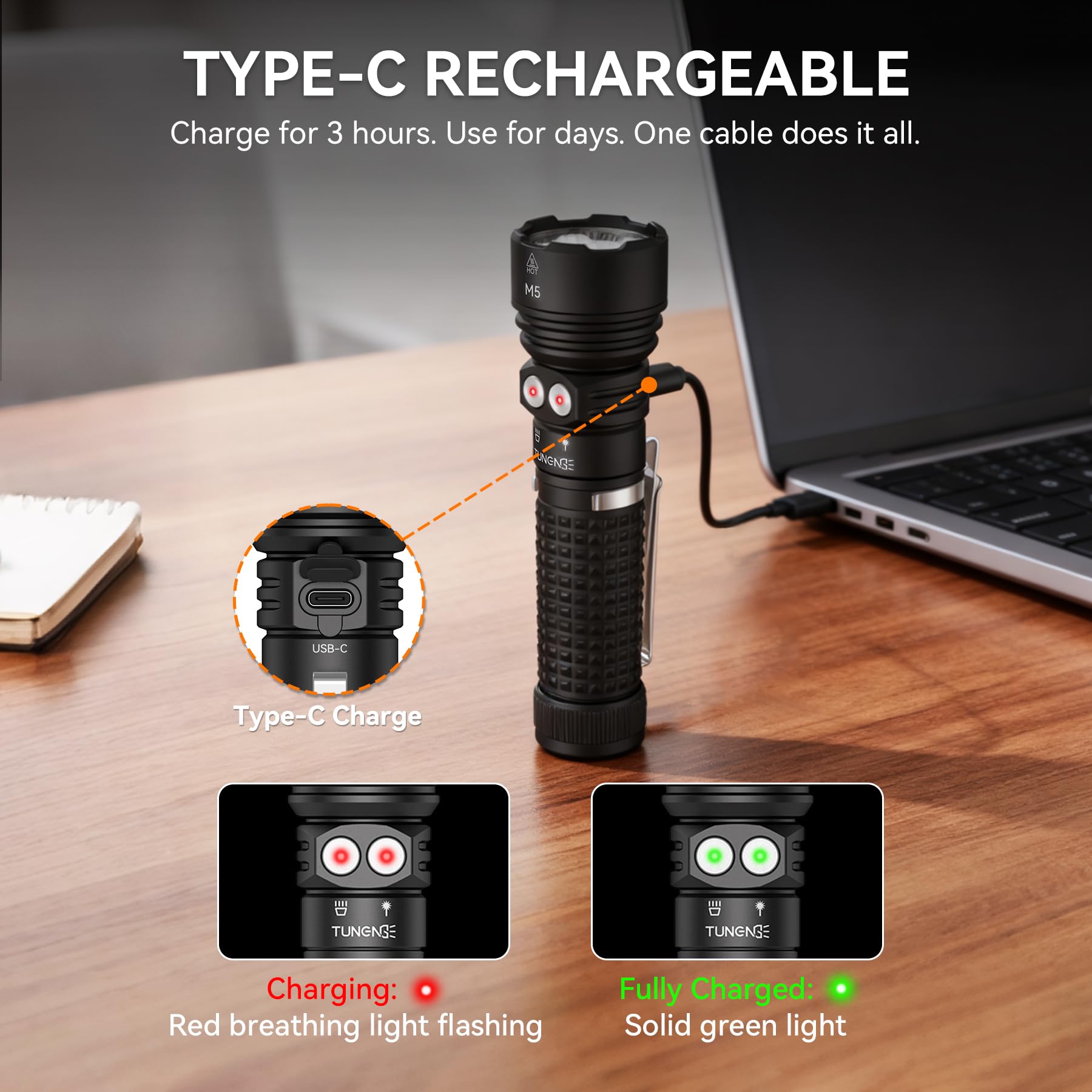 Lampe torche rechargeable M5 EDC