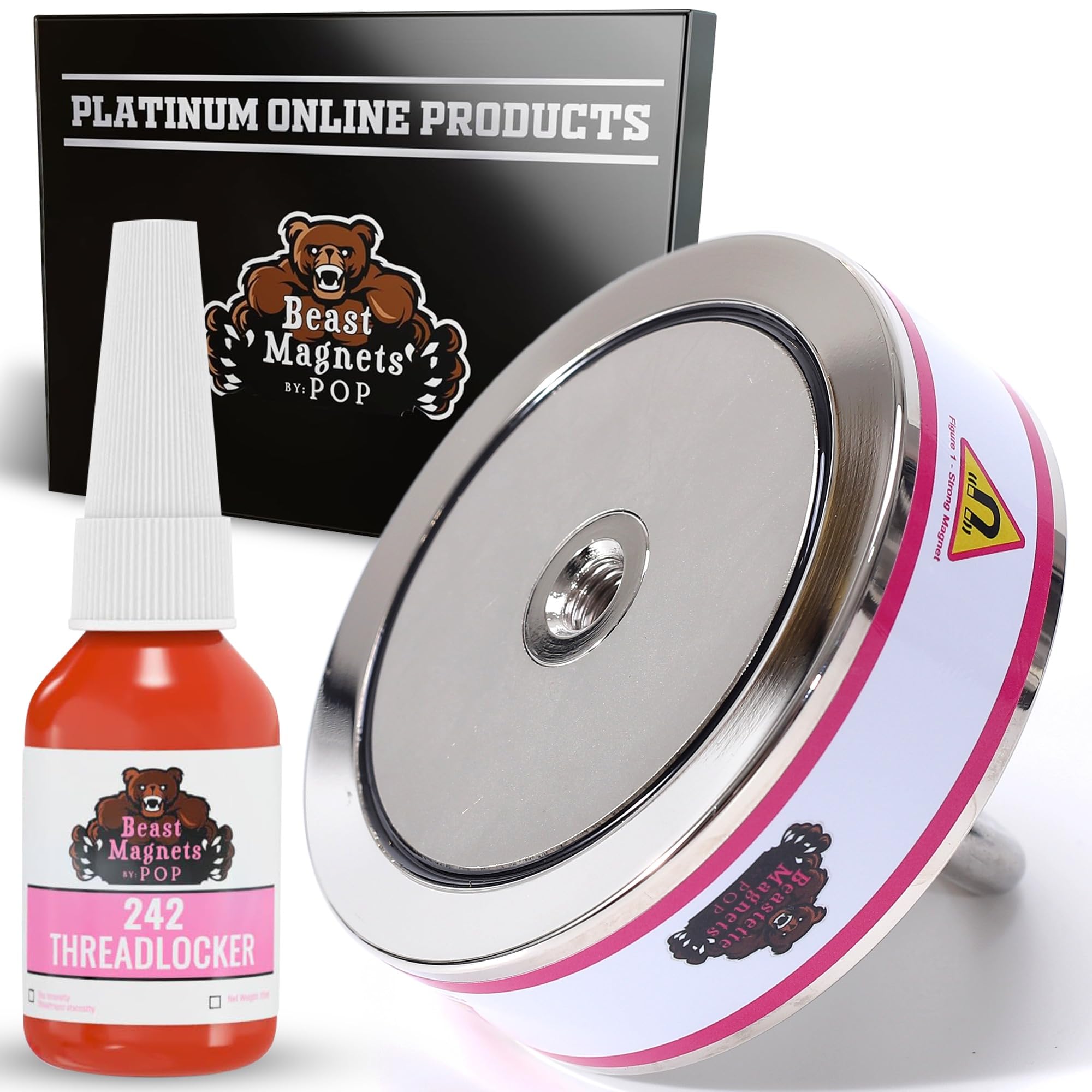 Ant Mag Pesca Magnetica D75 440 Kg Magnete Al Neodimio Double Face Con Viti Ad Anello Con Gancio Per La Ricerca Di Magneti, Magnete Di Salvataggio Per Trovare Tesori In Fiumi O - Foto 13