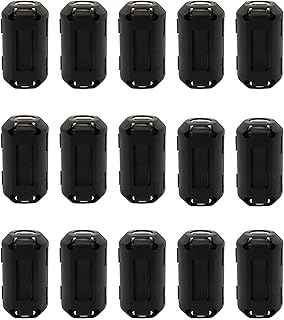 15Pcs 9mm Clip-on Ferrite Ring Core RFI EMI Noise Suppressor Cable Clip for Telephones Tvs Speakers Radio Audio Equipment Noise Suppressor Video Cable Power Cord