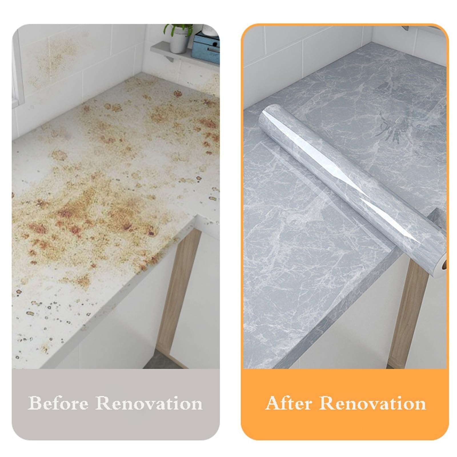 Pellicola adesiva effetto marmo, Carta da contatto in marmo for mobili e pareti del piano di lavoro della cucina, diverse dimensioni(Style 1,80cm*10m)(Style 13,80cm*3m)