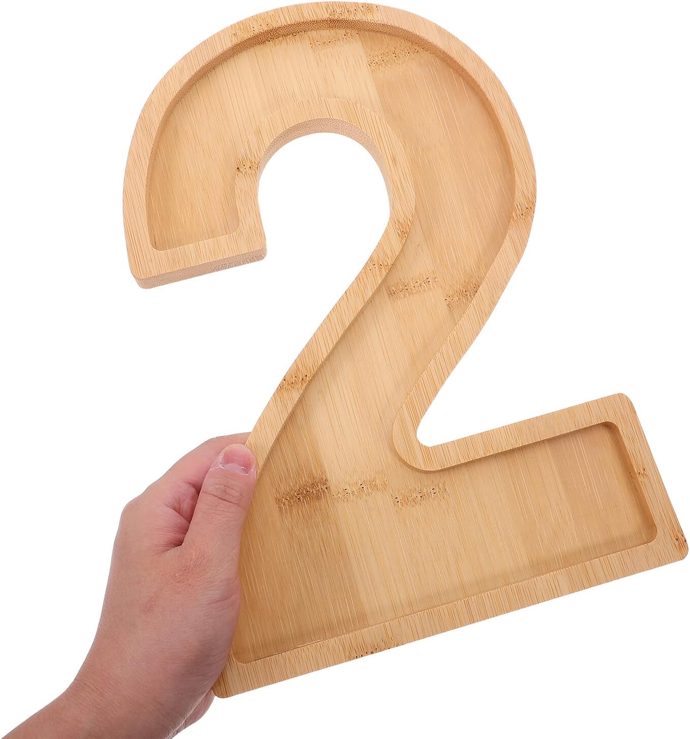 4個年用木製数字チャルキュトリートレイ点 広々とした区画でチーズ ナッツ 果物を整理 滑らかで な手仕上げ木製スナックサービング