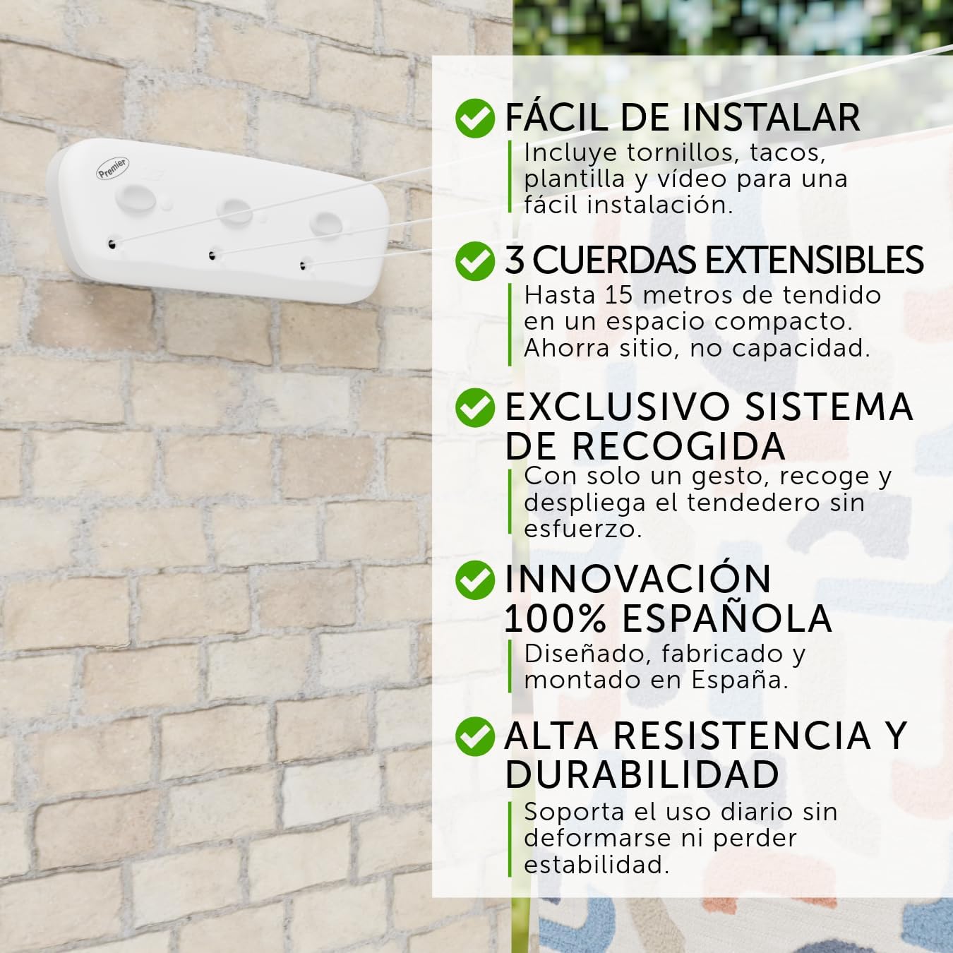 M67642 104003 Wall Mounted Drying Rack, Acrylonitrile Butadiene Styrene, White