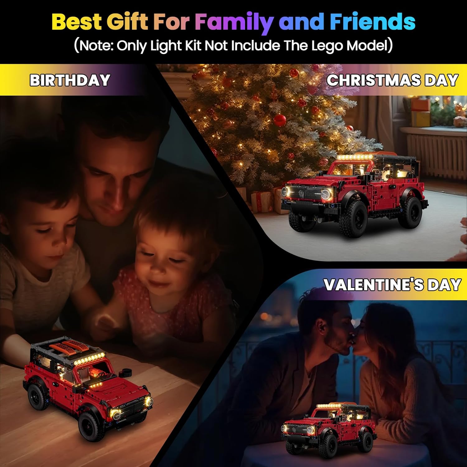 Upgraded Led Light Kit Compatible with Lego Technic Ford Bronco SUV Building Set, Lights Decoration Compatible with Lego 42213 (Model Not Included)