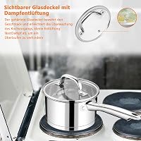 TEAMFAR Rozsdamentes Acél Tejforraló Lábas 14 cm, 0,9L Üvegfedővel - 3 Rétegű Alj, Minden Tűzhelyhez, Indukciós, Mosogatógépben Mosható 6