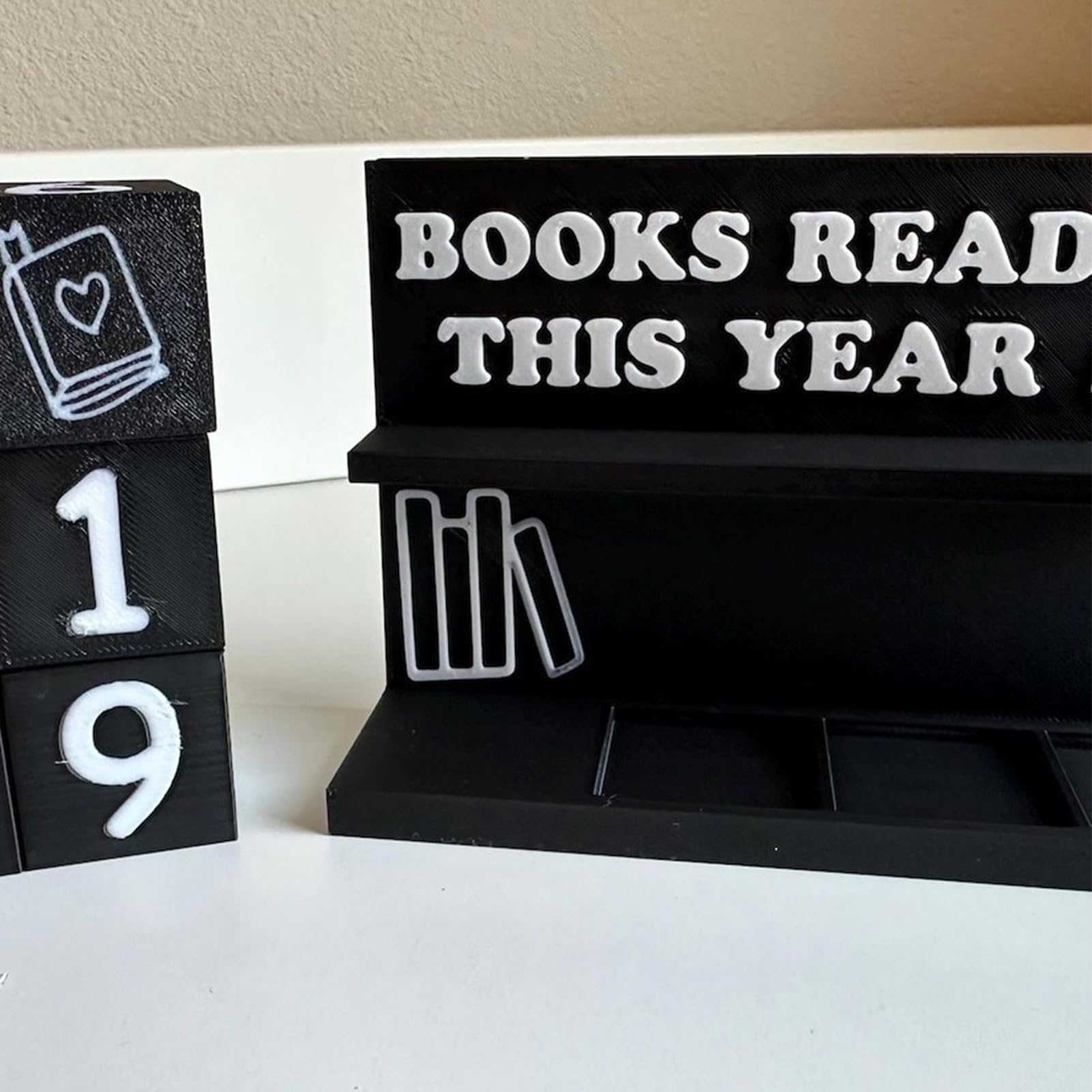 Rastreador de progreso de lectura, contador de libros 3D, 14,5 x 4 x 10 cm, rastreador de desafíos de lectura 3D, contador para libros leídos, diseño de teclado numérico decorativo, ideal para