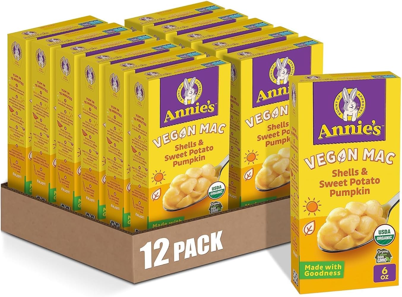 Organic Vegan Mac, Shells & Sweet Potato Pumpkin, 6 oz. (Pack of 12)