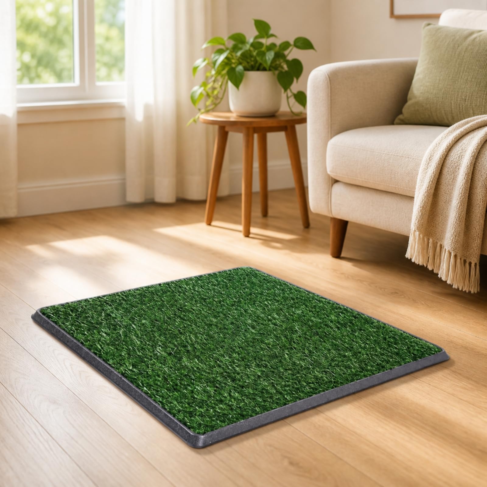 Tapis Propreté avec Gazon Synthétique, 16x20 Pouces, Style to 1 | Lavable, Drainant, Litière, pour Appartement, Chiots