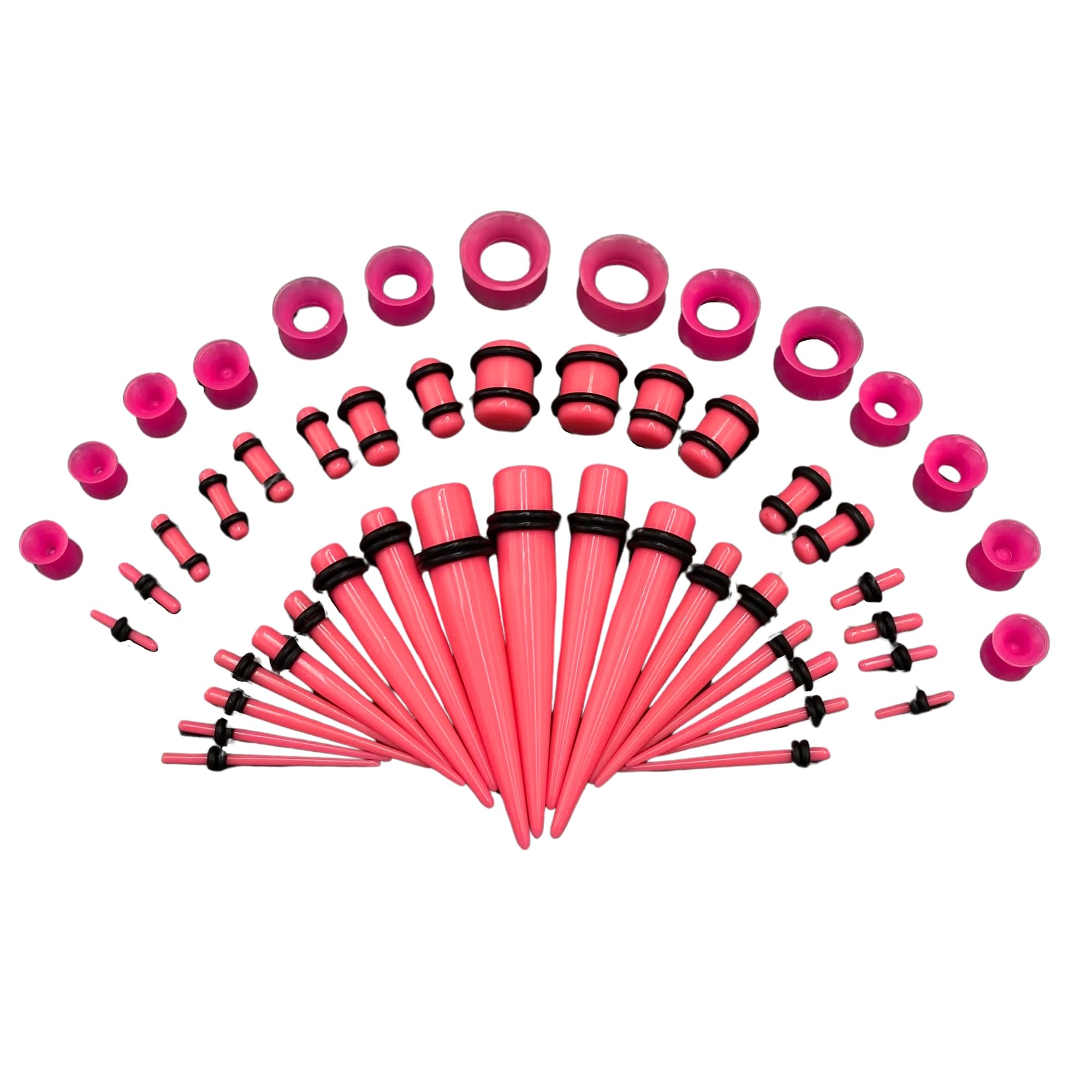 Acrylic, Silicone Ear Stretching Kit: Lightweight Tapers, Heart Tunnels & Plugs for Starter Expanders | Body Piercing Jewelry Earring Gauges Gauging