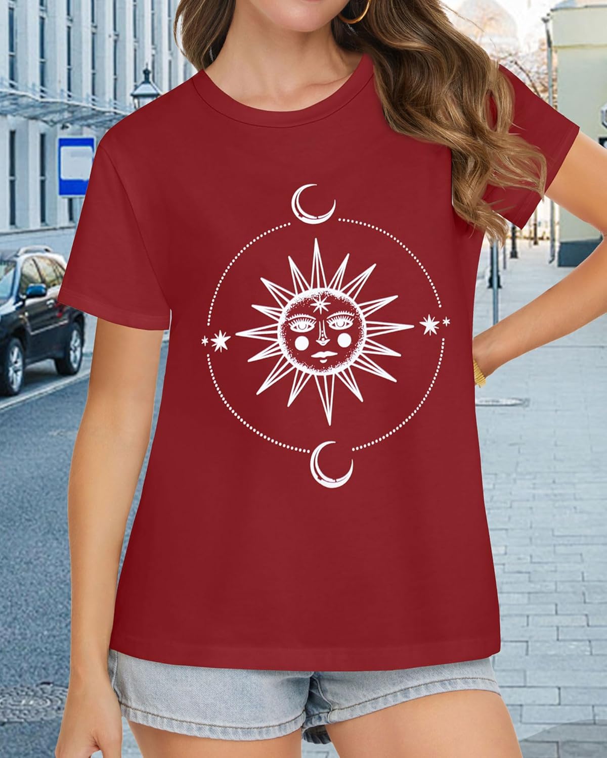 T Shirts for Women Summer Short Sleeve Crewneck Casual Cute Graphic Basic Tees Tops - Image 3