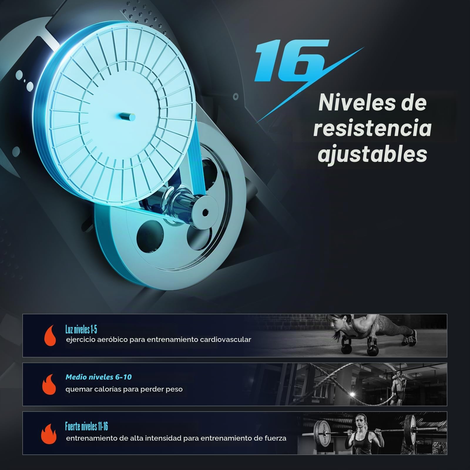 Dripex Máquina de remo magnética para uso doméstico, para gimnasio en casa y entrenamiento cardiovascular, con riel deslizante de aluminio, resistencia ajustable 16 y monitor LCD (versión actualizada
