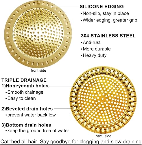 Miniatura 5 de 2 piezas colector de pelo para desagüe de duchacoladorcubiertafiltrotrampa, cubierta de drenaje de bañera colector de pelo, tapón de pelo para