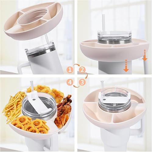 Miniatura 5 de Snack Bowl for Stanley 40 oz Tumbler with Handle, Tumbler Snack Tray Compatible with Stanley Cup 40 oz with Handle, Reusable Snack Ring for Stanley