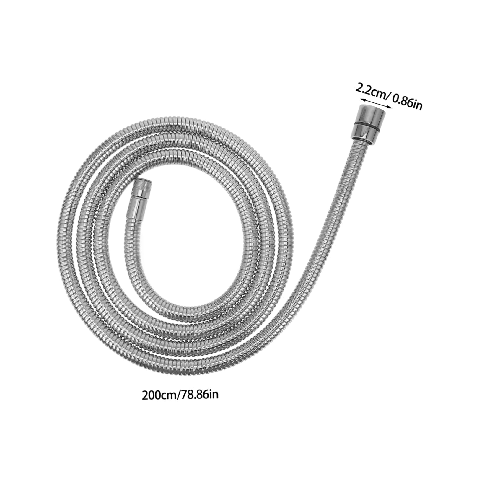 Manguera de ducha extensible de acero inoxidable de 2 m, tubo rociador de alta presión resistente a torceduras con almohadilla de cuero para una fácil instalación y un rendimiento mejorado