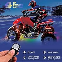 Vista 4 de SHINIGHT - Juego de 10 luces LED para motocicleta, control por aplicación, tira de luces impermeables multicolor con control remoto RF