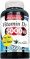 Vista 2 de FITO MEDIC'S Laboratorio - Vitamina d - 5000 UI de - Vitamina d3-360 cápsulas blandas - Vitamina d3 5000 iu - para hueso, dientes, músculo e