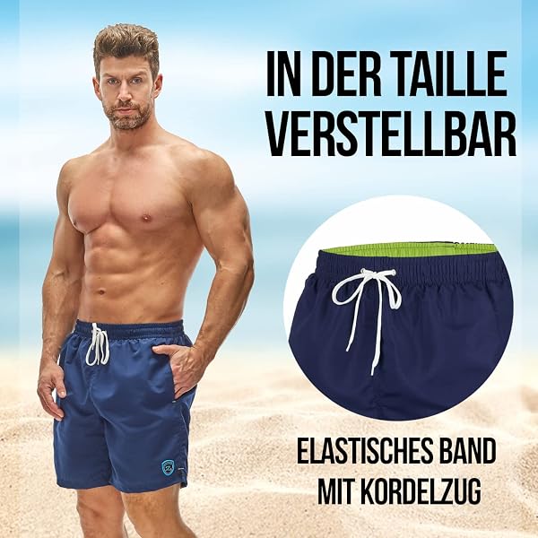 Zagano Costume da bagno da uomo e ragazzo, pantaloncini corti da nuoto, sportivi, a rapida asciugatura, nelle taglie S-6XL, prodotto in Europa - 4