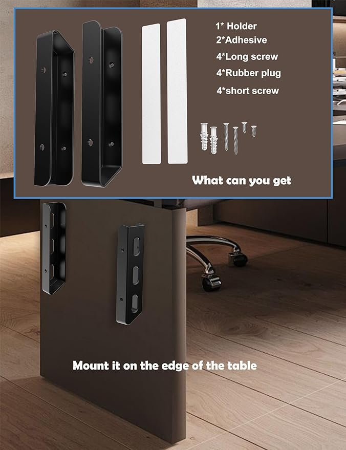 Soporte para Laptop Bajo Escritorio, Negra, Compatible con Dispositivos hasta 40mm miniatura 6