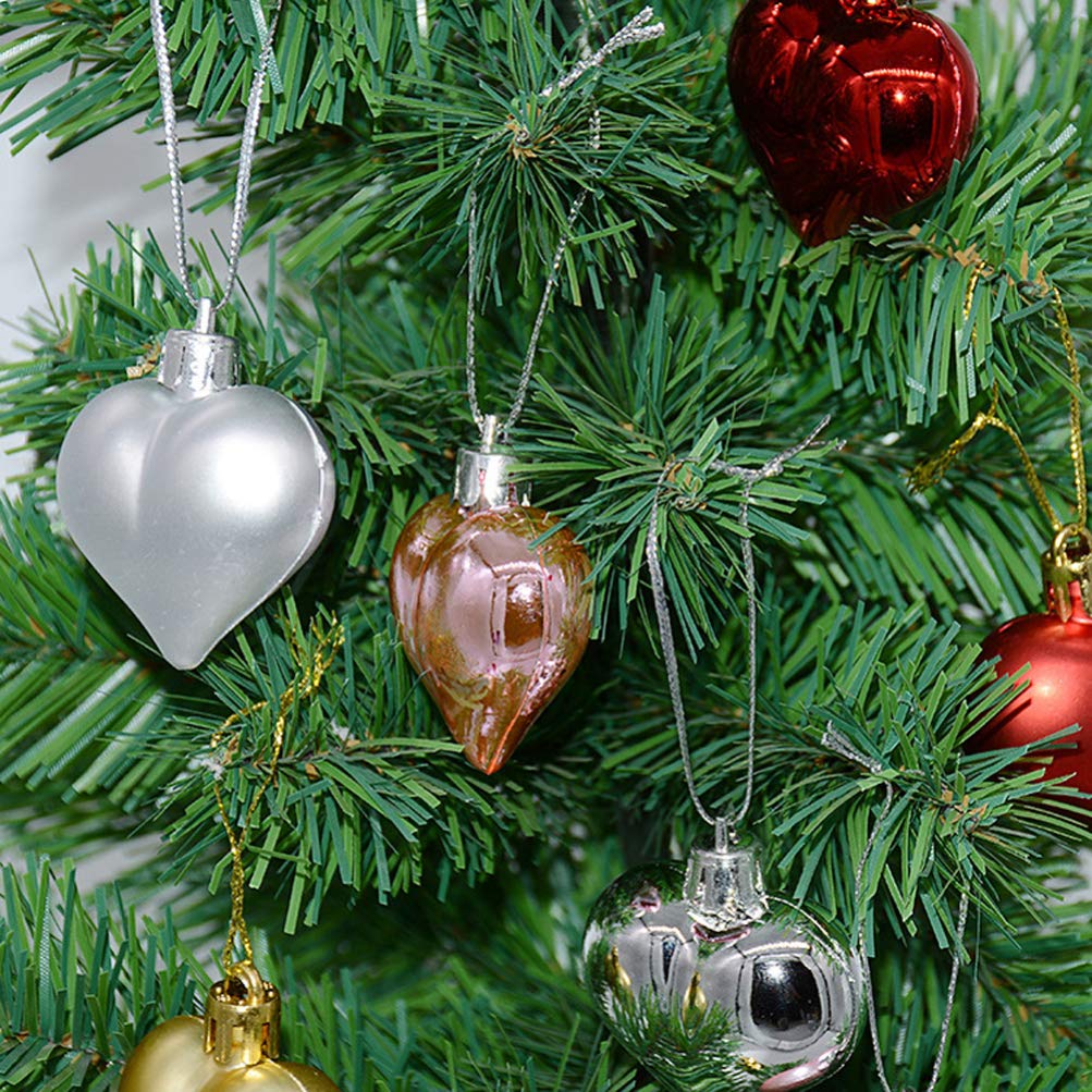 VOSAREA Ornamenti Natalizi Creative e Decorative a Forma di Cuore 12 Pezzi in Rosa da Appendere per Decorazioni Festive e Ringhiere Scala