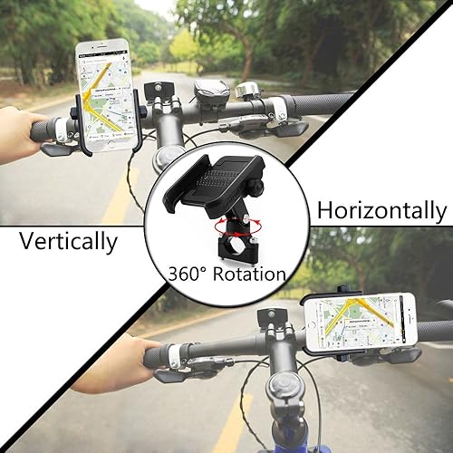 Miniatura 2 de Soporte para teléfono de motocicleta, soporte para teléfono de bicicleta, abrazadera ajustable de aluminio antivibración, clip de teléfono para