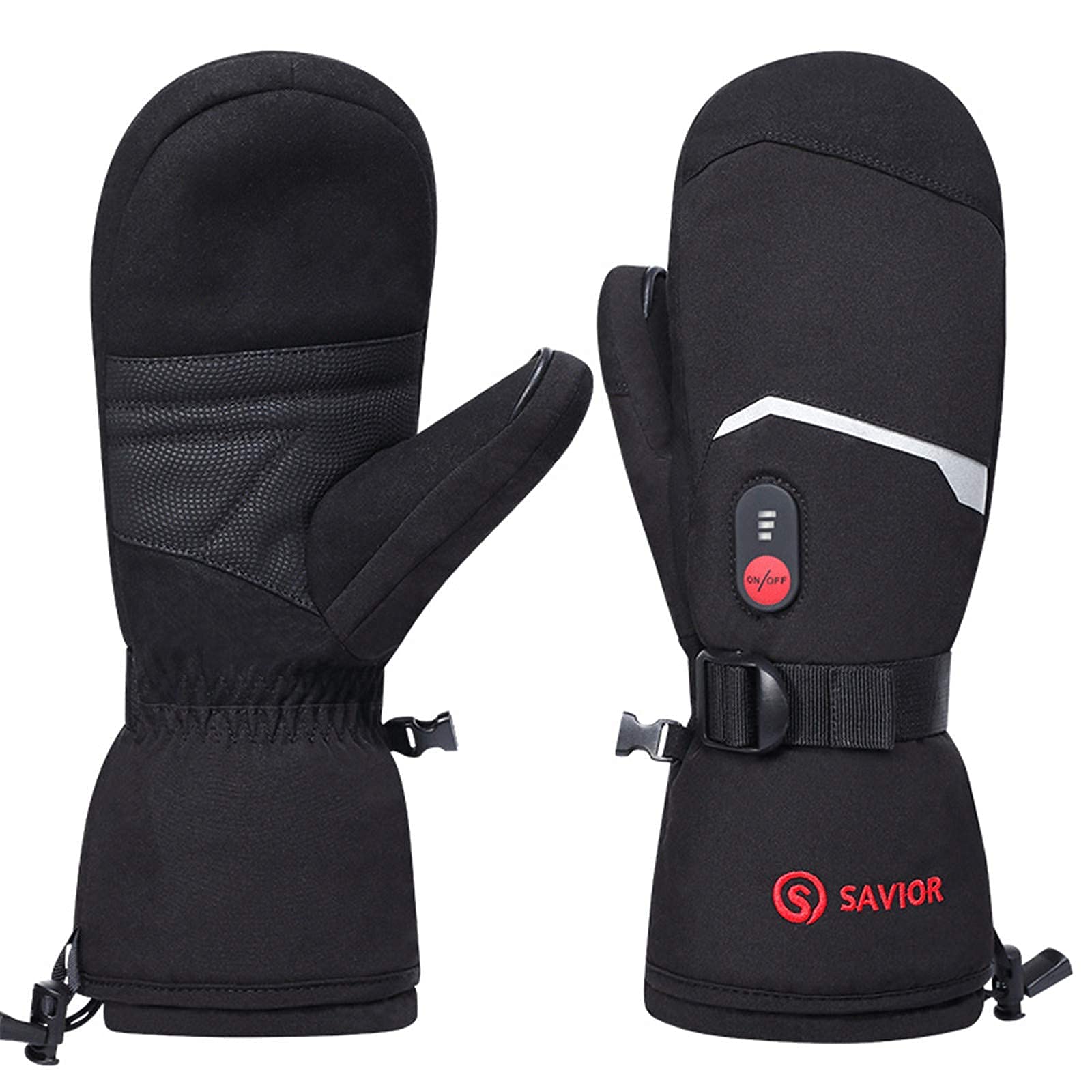 Gants de ski chauffants noirs taille M avec batterie électrique rechargeable