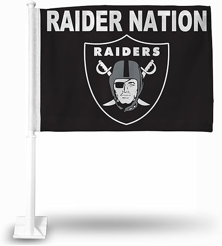 Vista 111 de Rico Industries NFL Double Sided Car Flag - 16" x 19" - Strong Pole That Hooks onto Car/Truck/Automobile