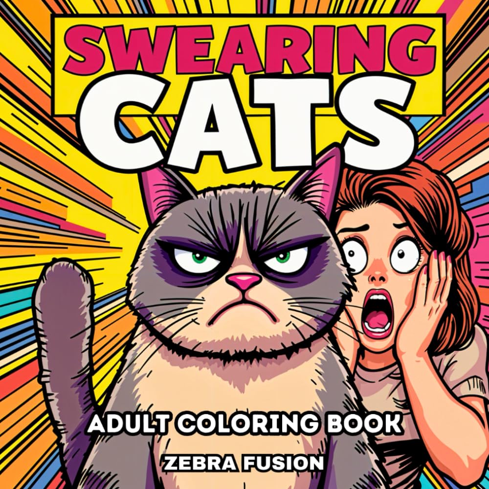 Swearing Cats: Adult Coloring Book with Hilarious Cats, Sassy Attitude, and Easy to Color Humorous Designs