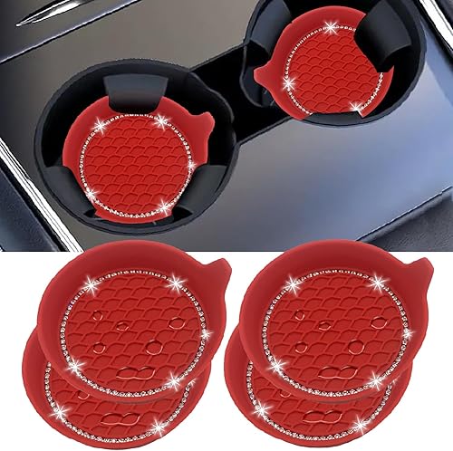 Miniatura 14 de NBTEPEM 2 posavasos de auto con diamantes de imitación, 2.75 pulgadas, antideslizantes, a prueba de golpes, universal, a la moda, para auto, con