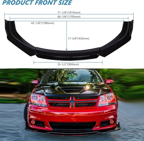 Miniatura 10 de Alerón universal para parachoques delantero, difusor de alerón de barbilla, protector de ala protectora, kit de carrocería de coche con extensión de