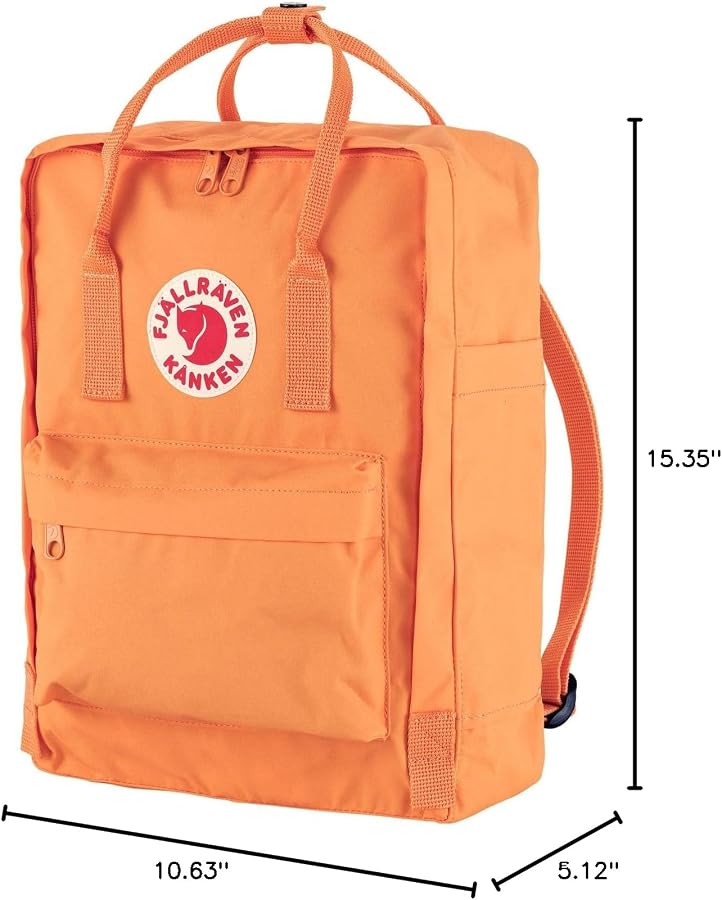 Fjällräven Kanken Backpack - Durable Vinylon Fabric, Water-Resistant, Classic Design - School, Travel, Sunstone Orange