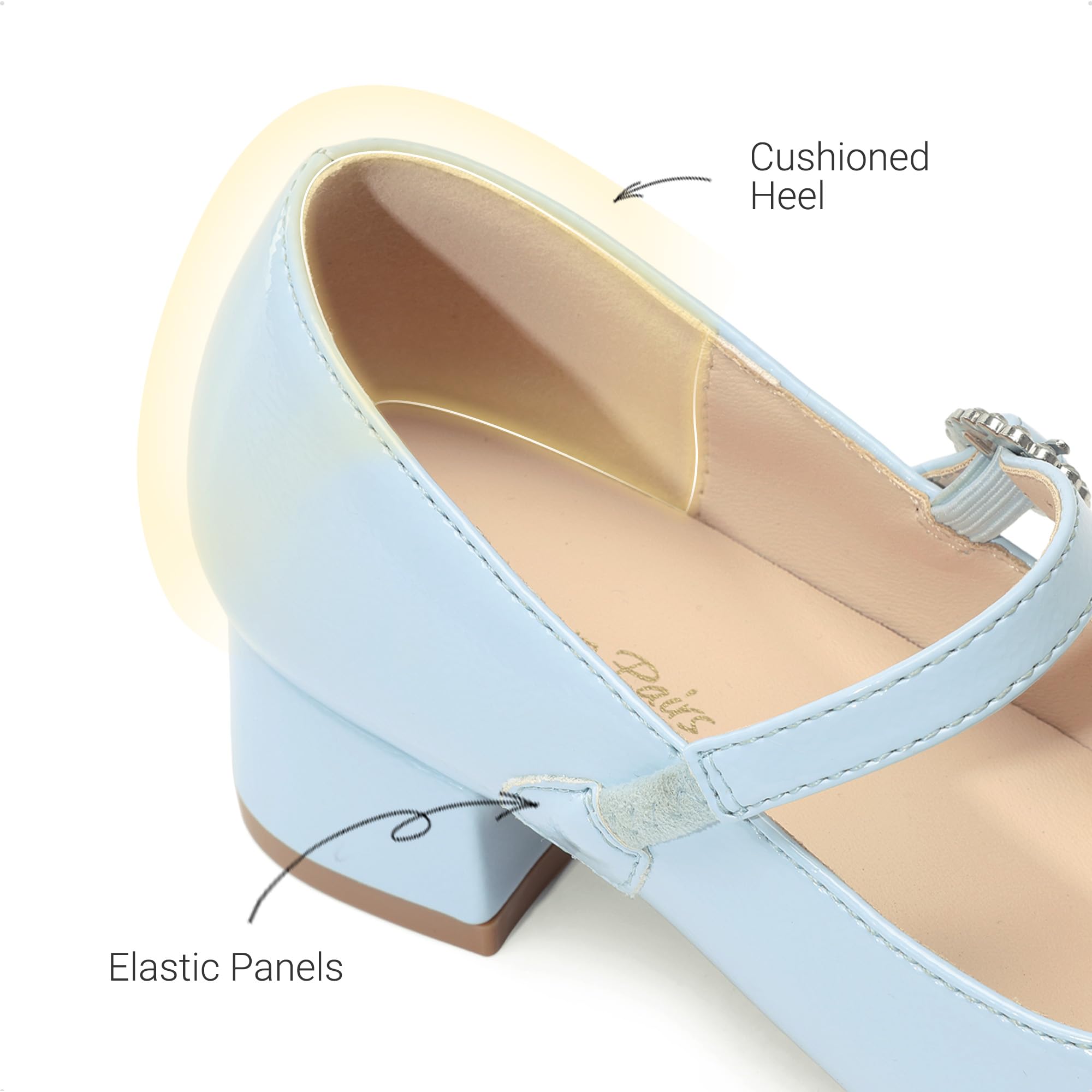 DREAM PAIRS Chaussures Fille Mary Jane Bout Carré Petit Talon Ballerines Confortables Soutien de Voûte Chaussures Habillées Soirée Mariage Princesse