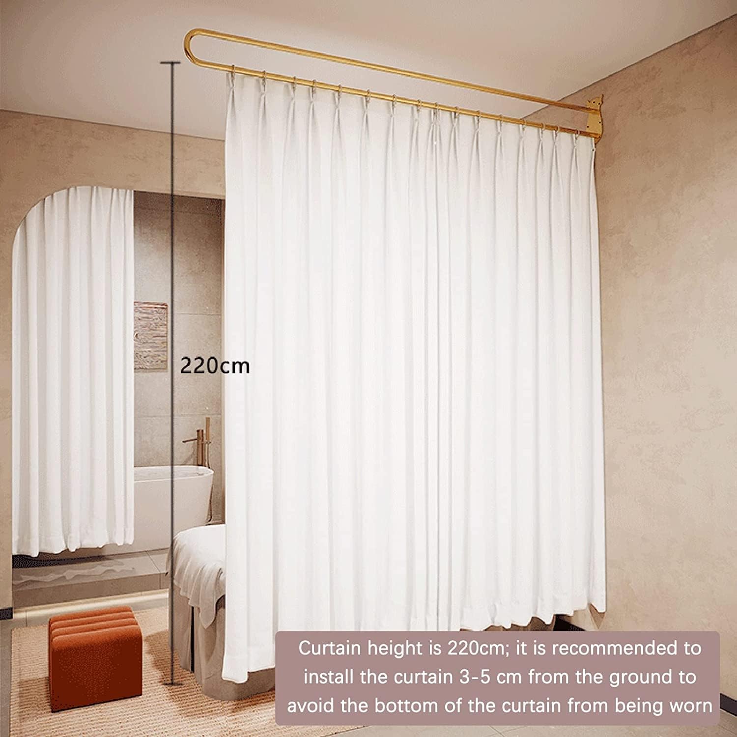Simple Fitting Room Clothing Store Shading Curtain Dressing Room U-Shaped Movable Changing Room for Shopping Malls