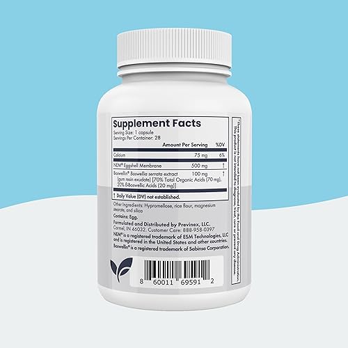 Miniatura 6 de Suplemento de apoyo articular con membrana natural de cáscara de huevo, condroitina de glucosamina, colágeno, ácido hialurónico y boswellia para la