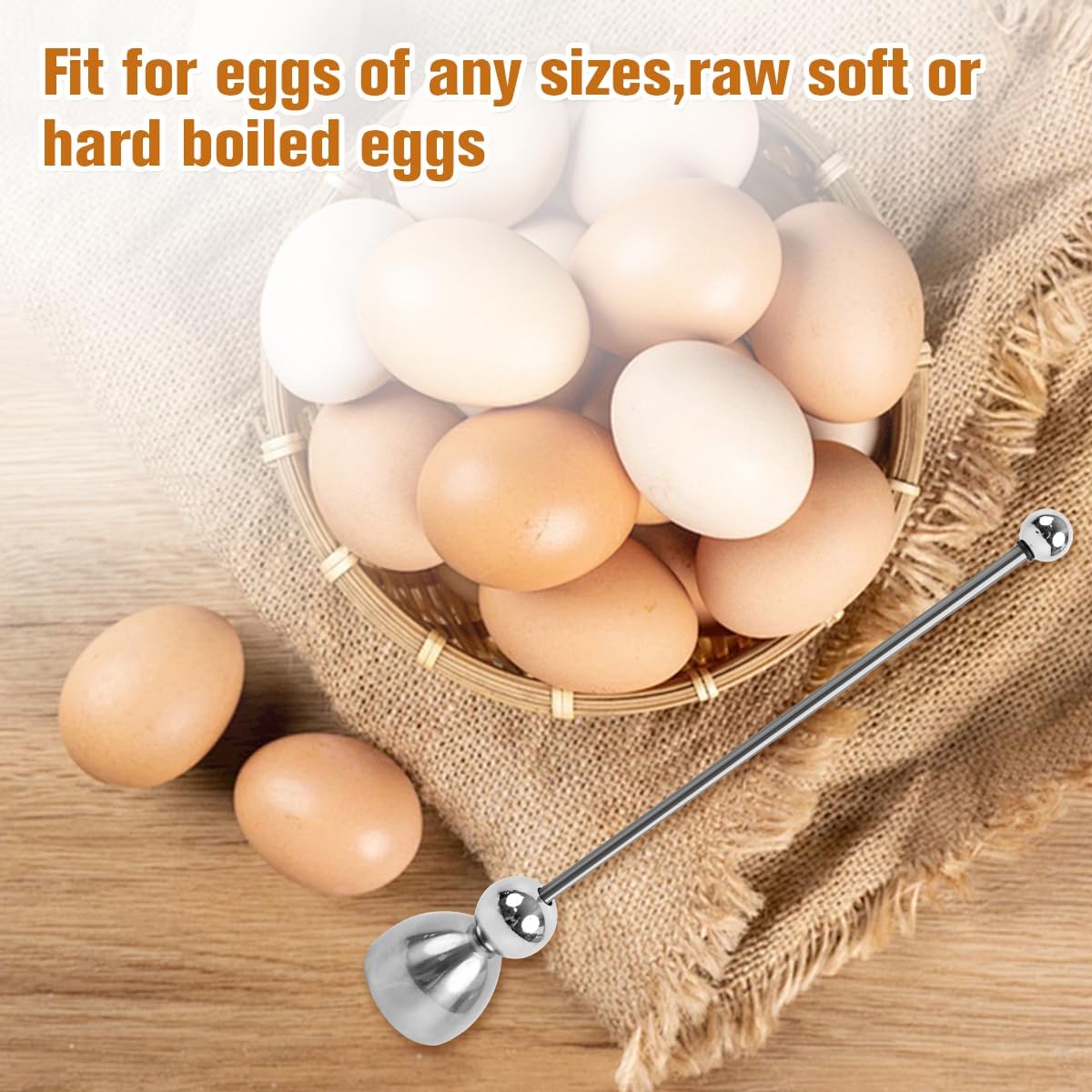 2 Pcs Soft Boiled Egg Cutter, Stainless Steel Egg Cracker Tool