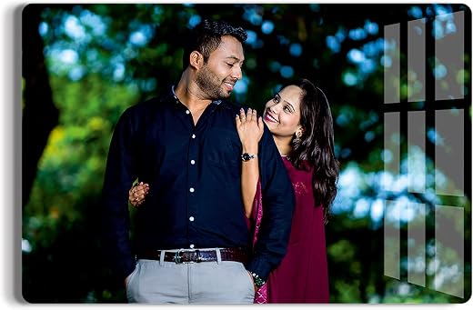 UPAHARAM Customized Photo Frame For Wall Decor Home &amp; Office | 8"x12" Frameless Acrylic Photo Frame With Photo | Personali...