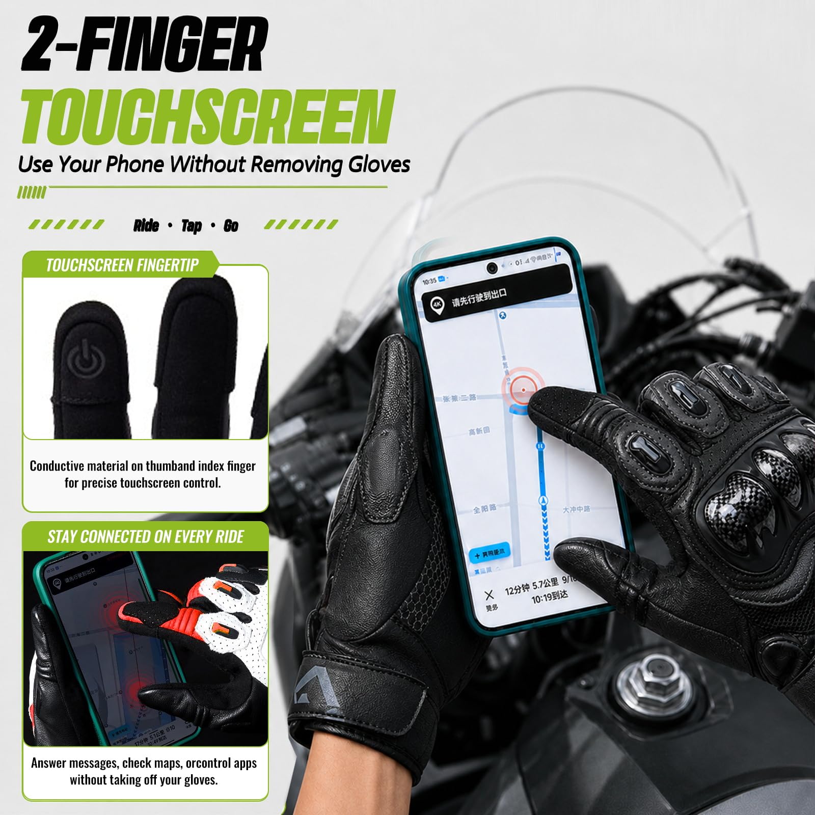 Guanti Moto Estivi Uomo Tessile Pelle Corto Ventilato Omologati Guanto Per Motocicletta Ventilata Touchscreen Motocross Protettore Rinforzato Abbigliamento Città