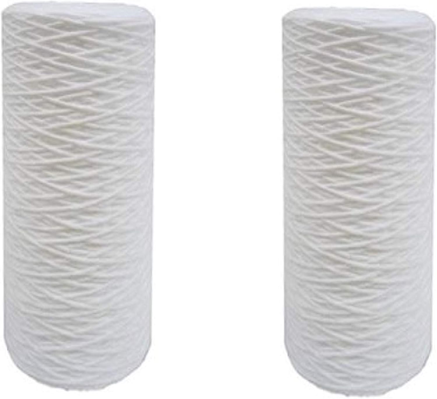 CFS – 2 Pack String Wound Filter Water Filter Cartridges Compatible with SWC-45-1005 Models – Remove Bad Taste & Odor – Whole House Replacement Water Filter Cartridge, 5 Micron - 4.5" OD X 10", White