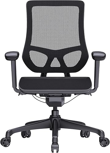 Miniatura 6 de WorkPro Silla de oficina ergonómica de malla y malla con respaldo medio, negro/negro, compatible con BIFMA
