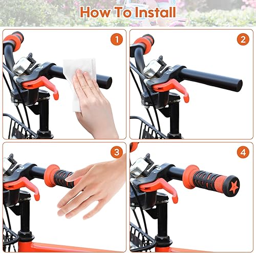 Miniatura 4 de Yiju Empuñaduras de goma para bicicleta, agarre cómodo portátil antideslizante para manillar de bicicleta para niños y niñas