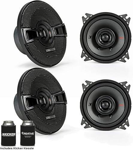 Kicker Paquete de altavoces: dos pares de altavoces Kicker 4 pulgadas KS-Series 44KSC404