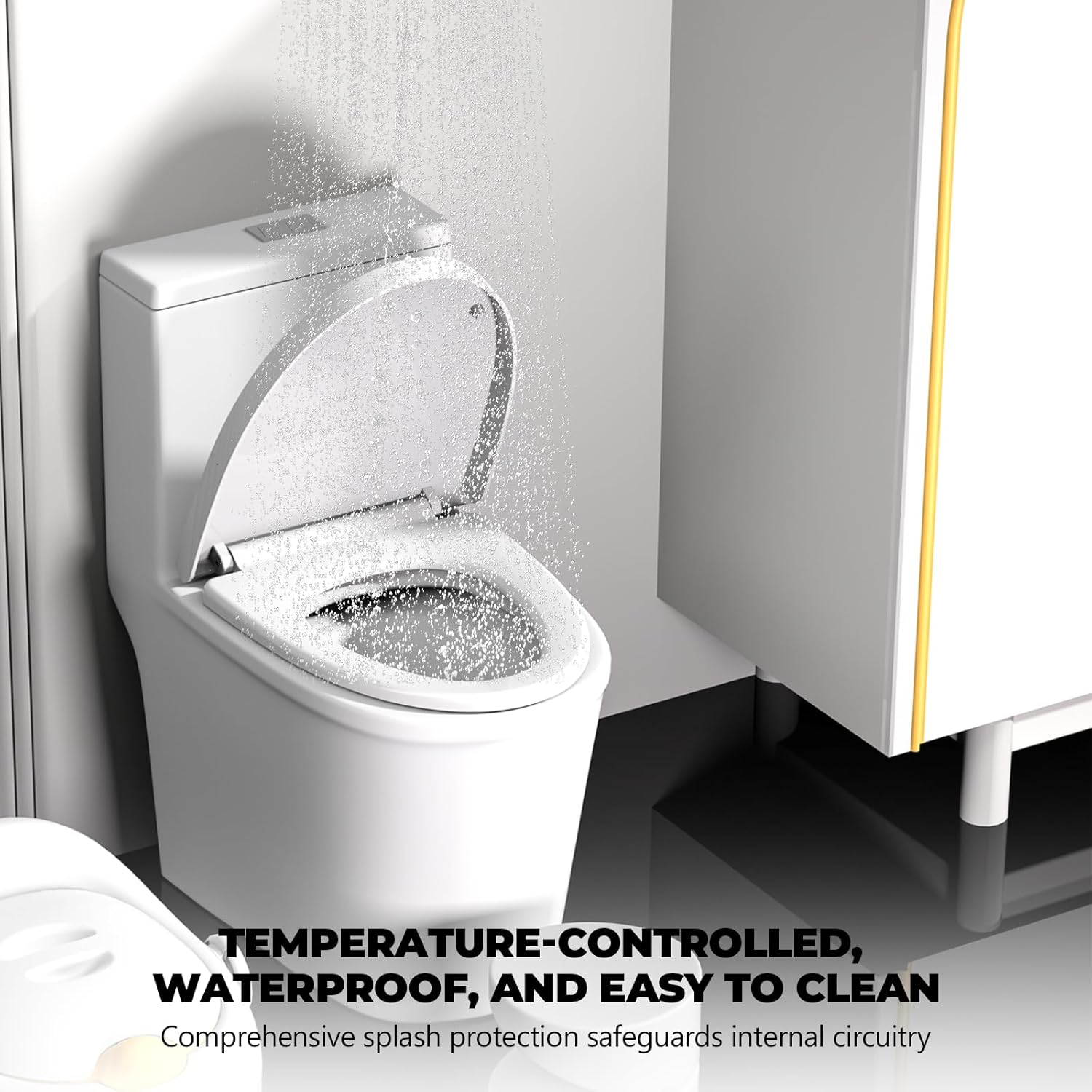 Heated Toilet Seat -Warmer Toilet Seats Elongated 6 Visual Temp Adjustable, 24V Safe Voltage Output, Slow-Close, Energy Saving, Easy Installation with PID Temperature Control