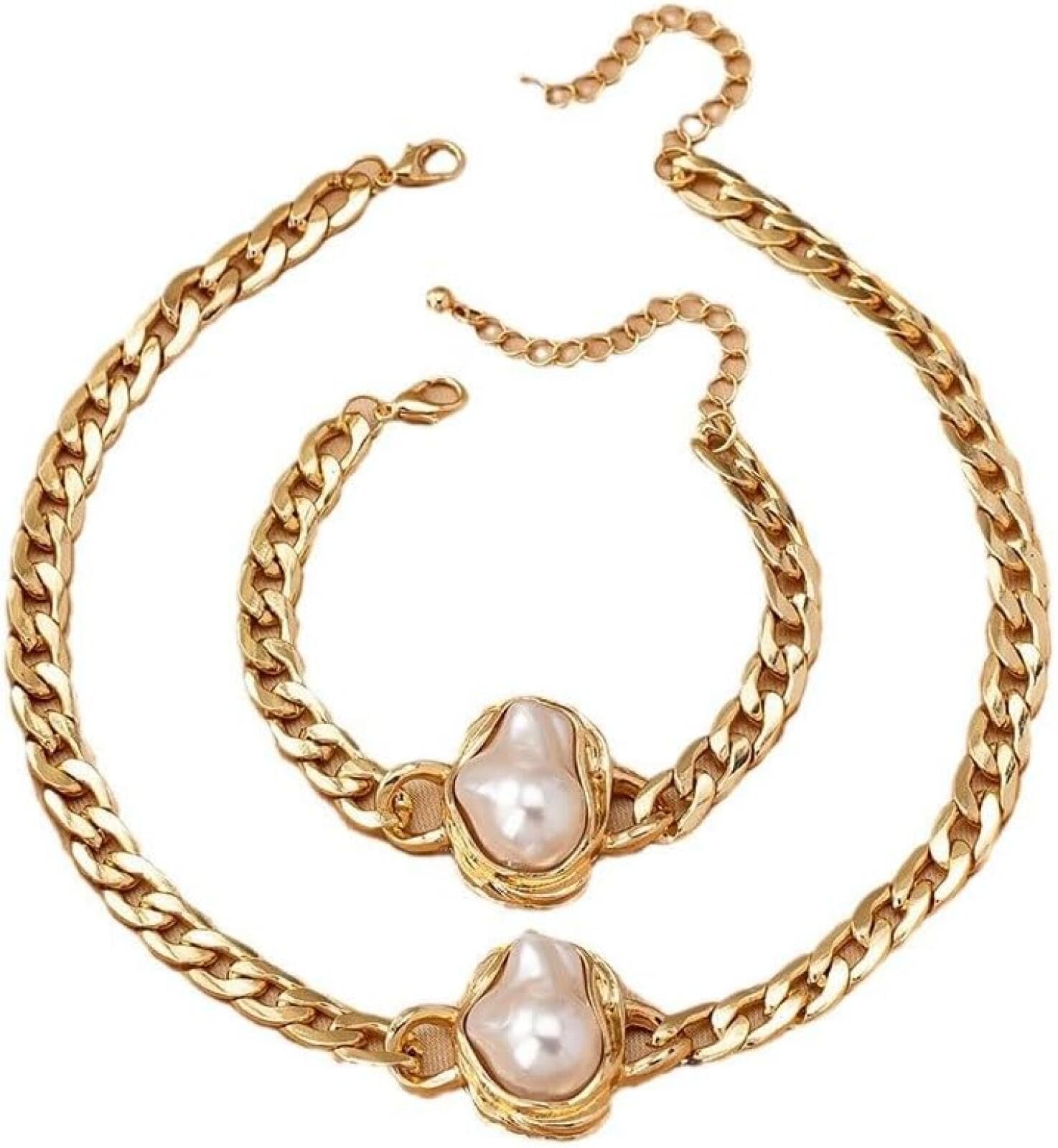 Design de pendentif et chaîne intemporelle en perles véritables - 4