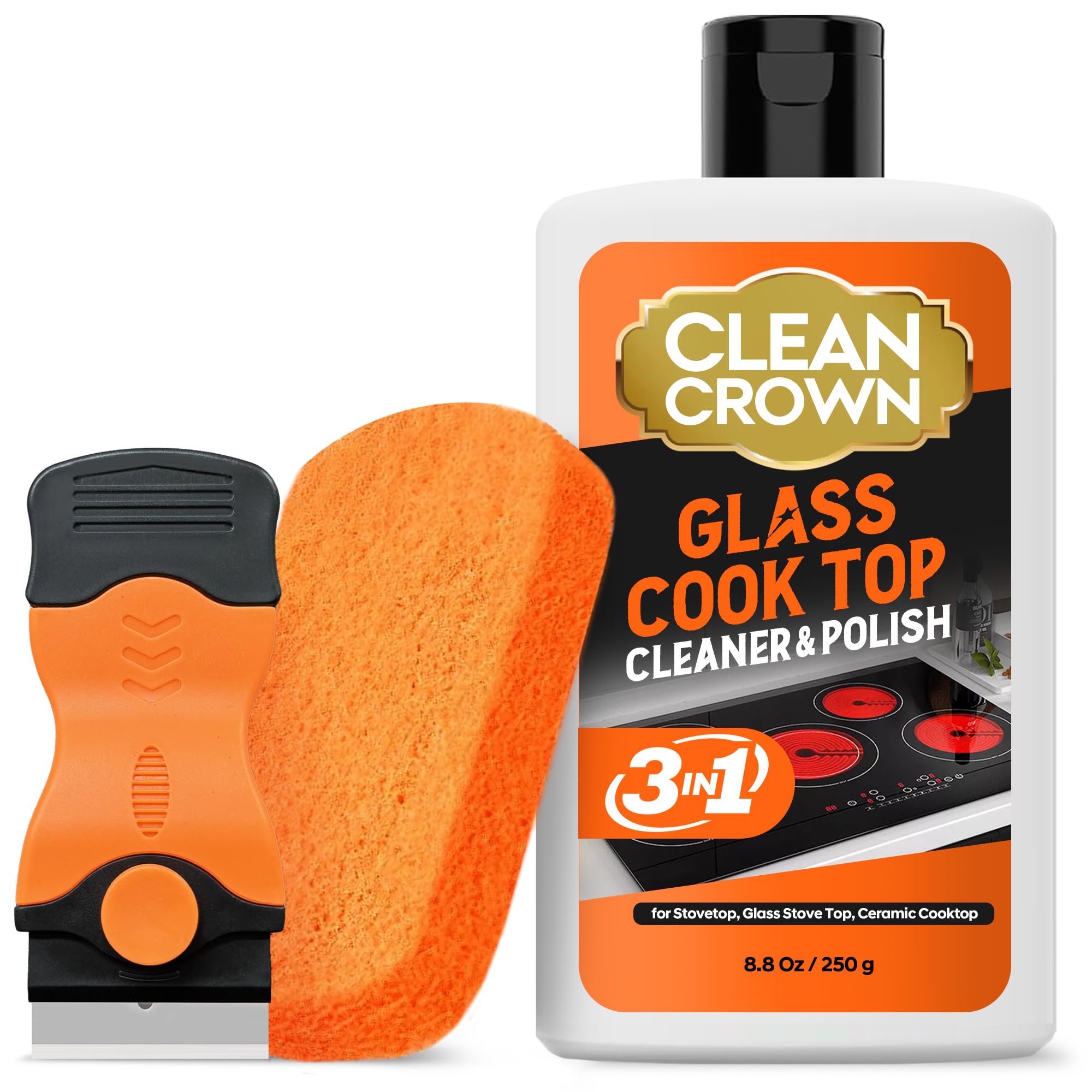 CleanCrown 3-in-1 Cooktop Cleaner 8.8oz 1