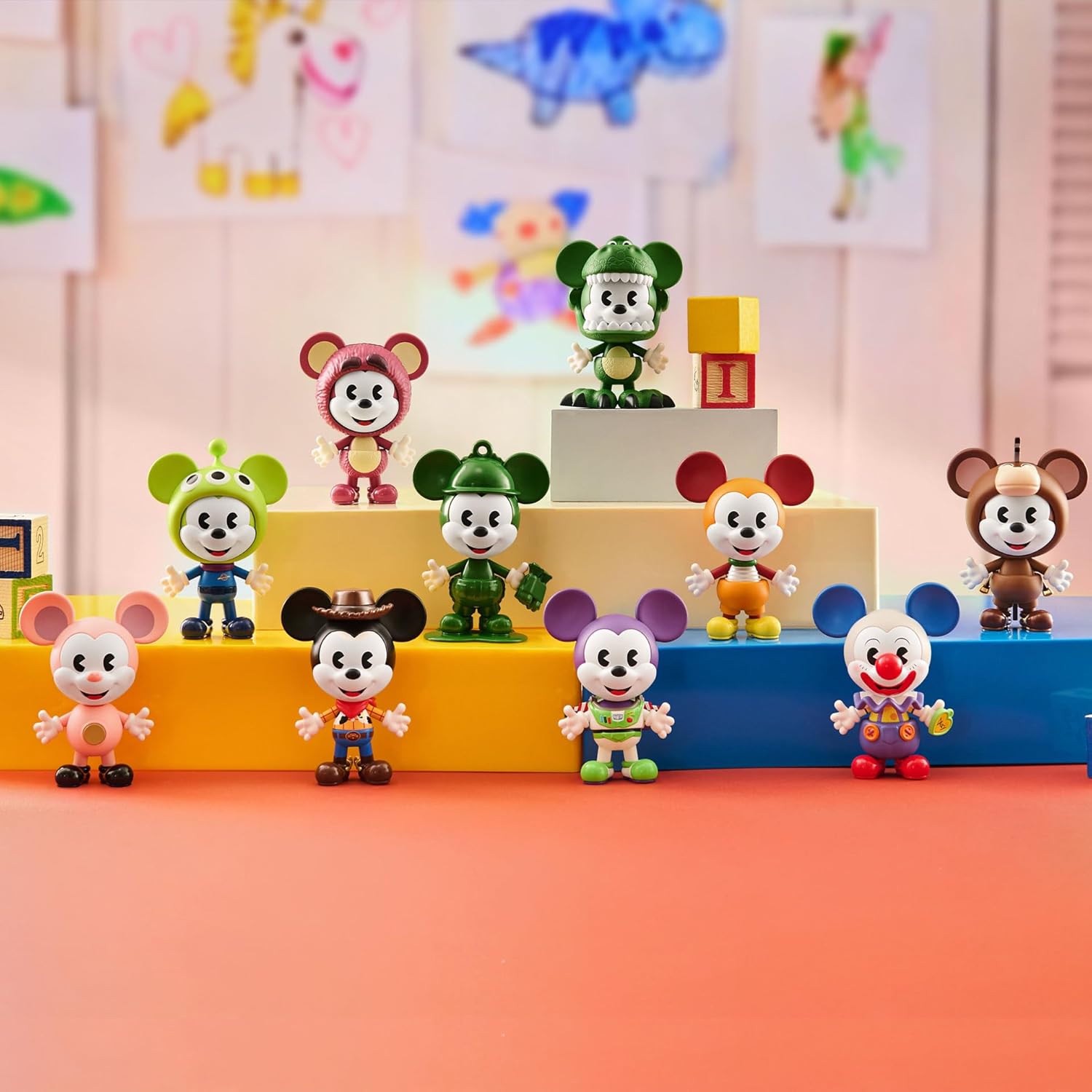 POP MART Disney Mickey Remixed: Mickey Meets Pixar Series Bind Box Figures, Collectible Toys Home Decorations, Holiday Birthday Gifts for Girls and Boys, Whole Set